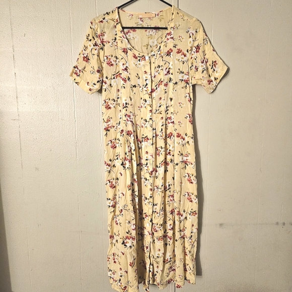 La Cera Yellow Floral Midi dress - Picture 3 of 4